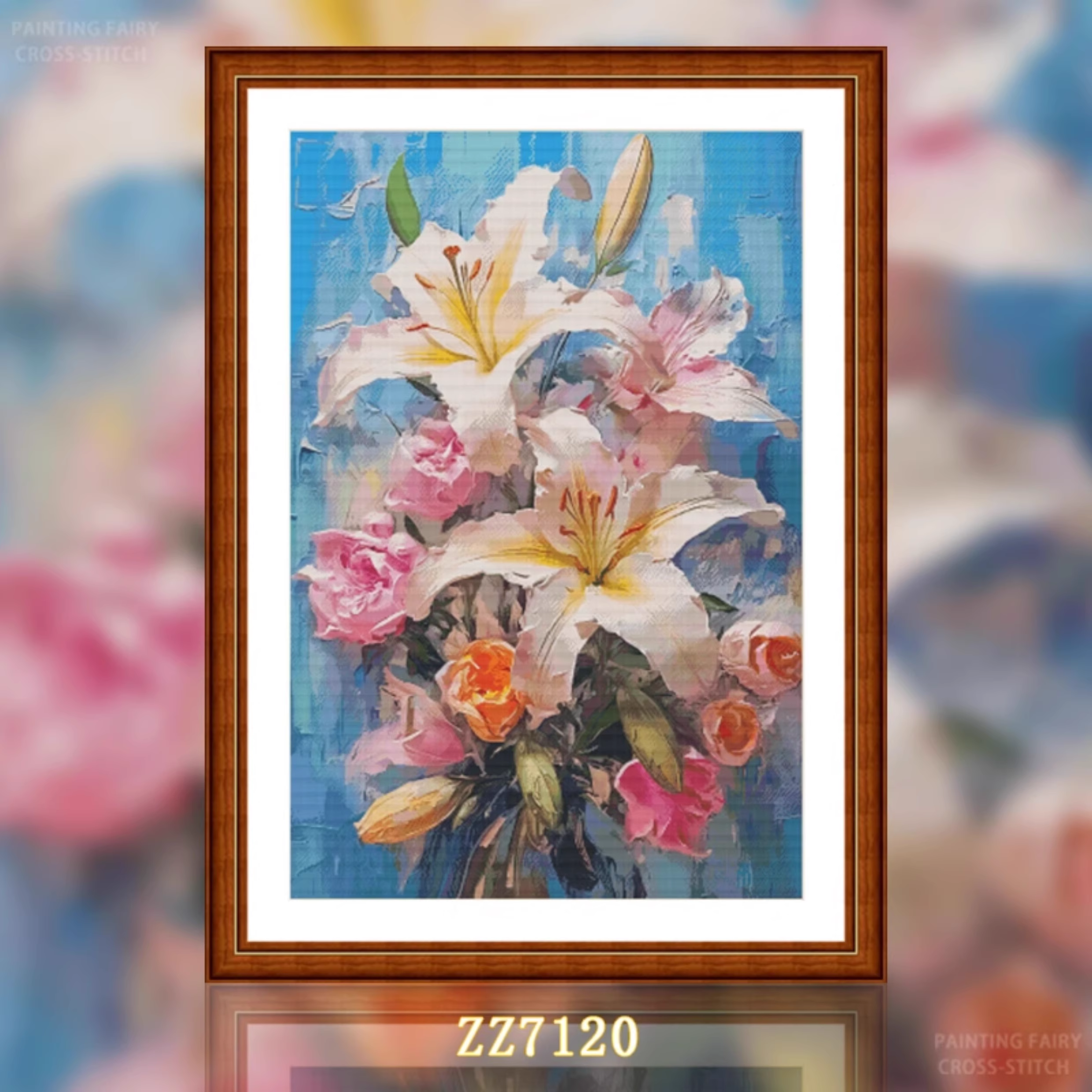 【ZZ7120-Blue Lily】 Painting Fairy Cross Stitch