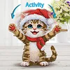 Xmas Acrylic Shaking Head 5D DIY Diamond Art Tabletop Decorations for Home (Cat)