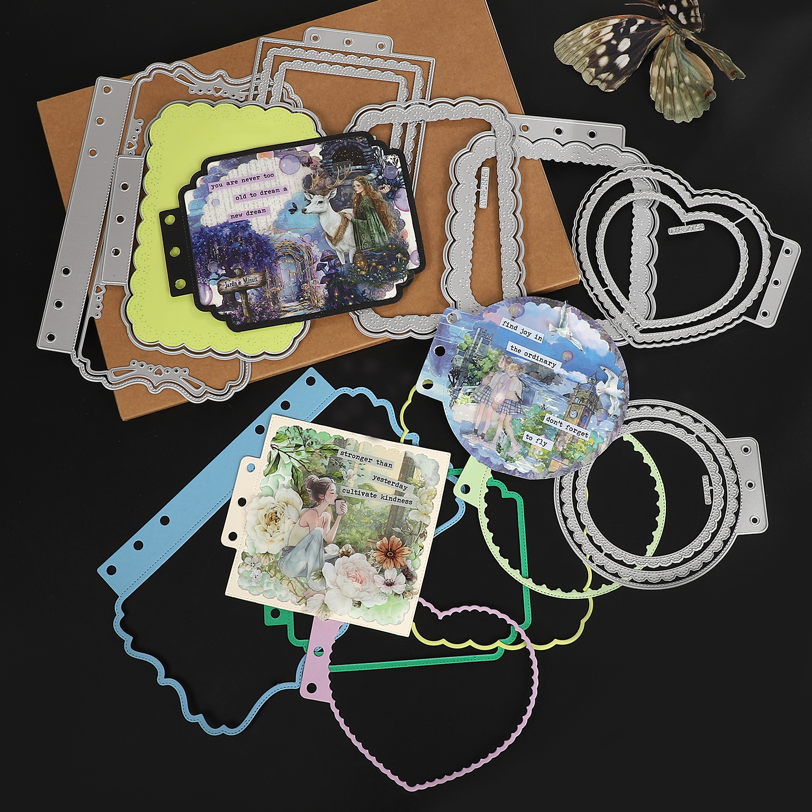 커팅 다이 - 빈티지 레이스 러브 보더 중공 탄소강