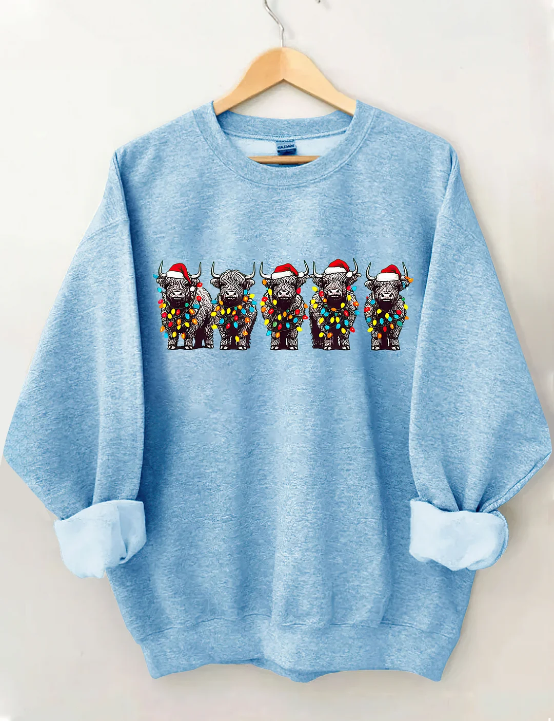Christmas Cows Lights Sweatshirt