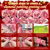 Pink Christmas DIY Diamond Painting Greeting Cards with Envelopes