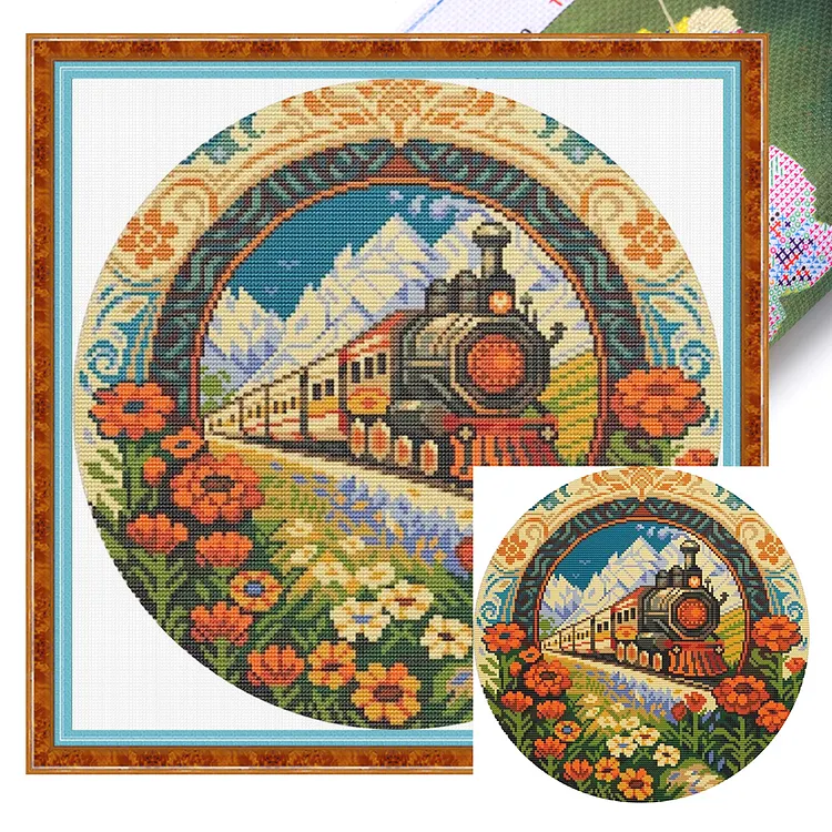 【Huacan Brand】Glacier 25*25cm 18CT Stamped Canvas Cross Stitch gbfke