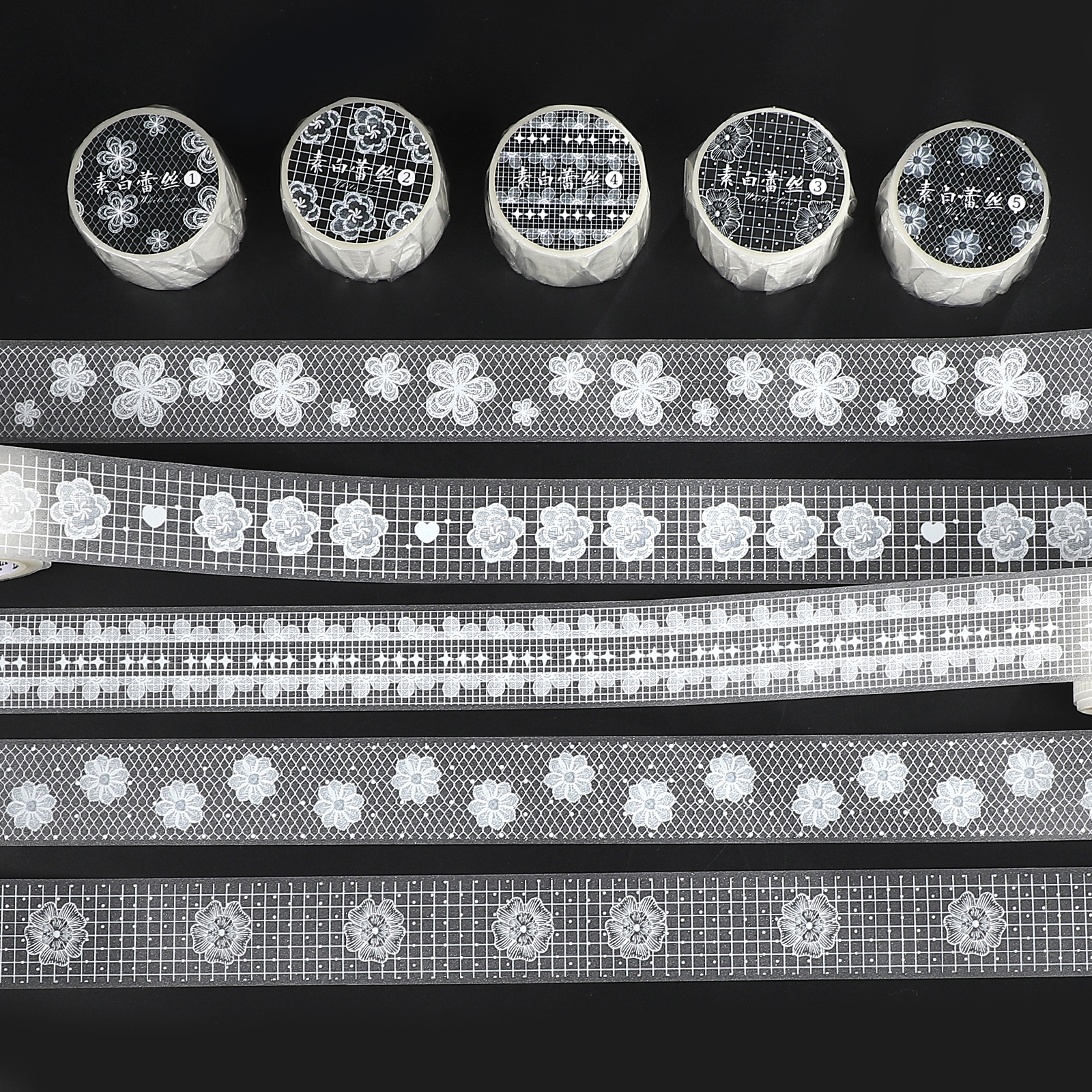PET 테이프 - 2.8cm*3m 무지 흰색 레이스 시리즈