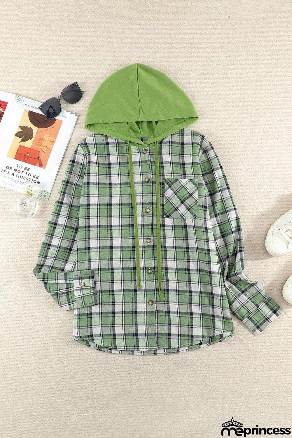 Plaid Hooded Shirt Coat
