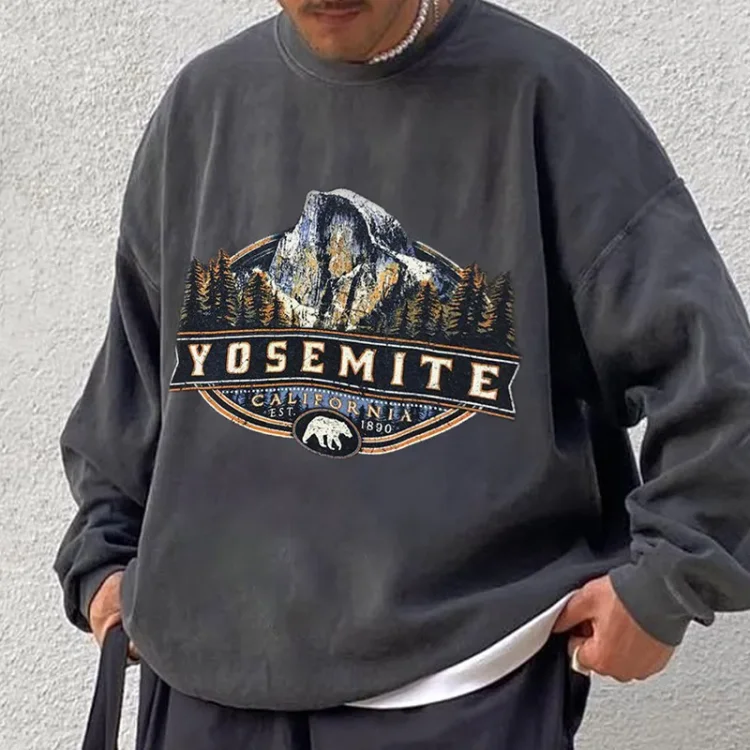 BrosWear Yosemite Print Vintage Sweatshirt