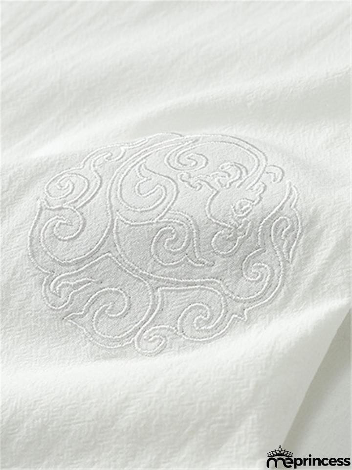 Loose Comfy Retro Print V Neck Short Sleeve T-Shirts