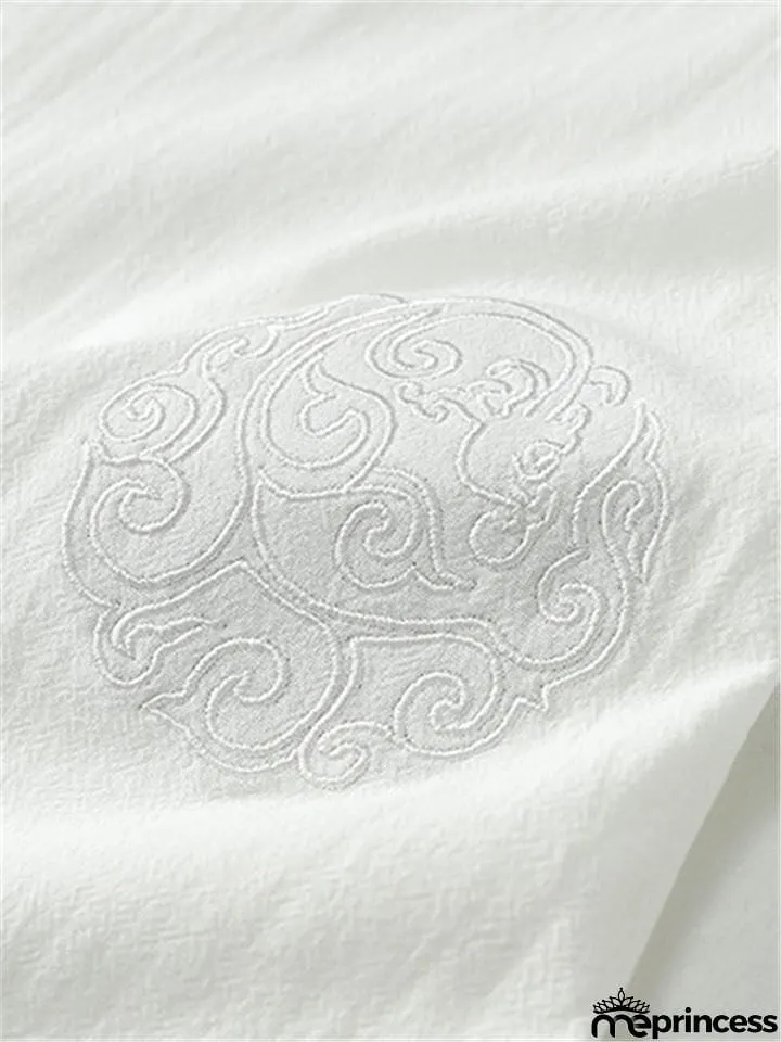 Loose Comfy Retro Print V Neck Short Sleeve T-Shirts