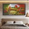 Autumn Colors Of Lotus Pond - 14CT Stamped Cross Stitch 103*58cm/40.55*22.83in