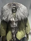 2023 Large Real Silver Fox Fur Collar with Knit Sleeve  Winter Women Coat White Duck Down Jacket Super Fashion Outerwear Luxury