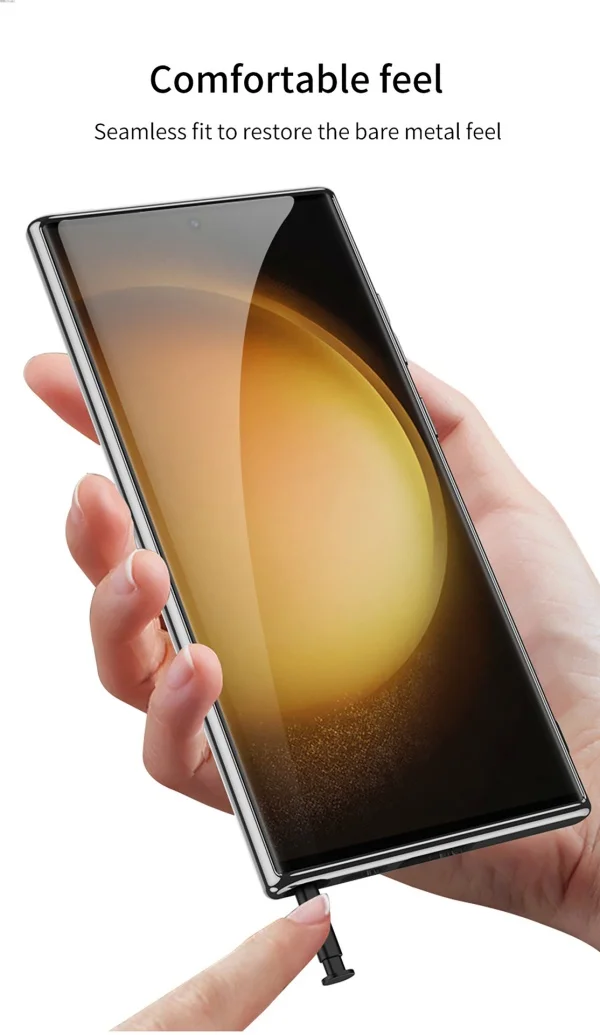 Samsung S24Ultra Mobile Phone Case Electroplated Plain Leather Anti-fall Leather Case