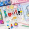 8 BOXES Cute Cartoon Bunny Superman Erasers Set for Kids Student Office Exam Stationery Gift