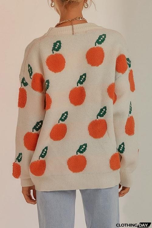 Orange O Neck Jumper Sweater