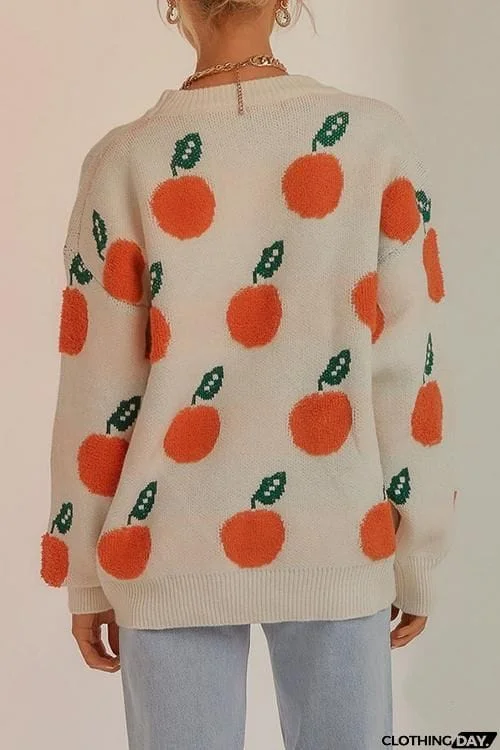 Orange O Neck Jumper Sweater
