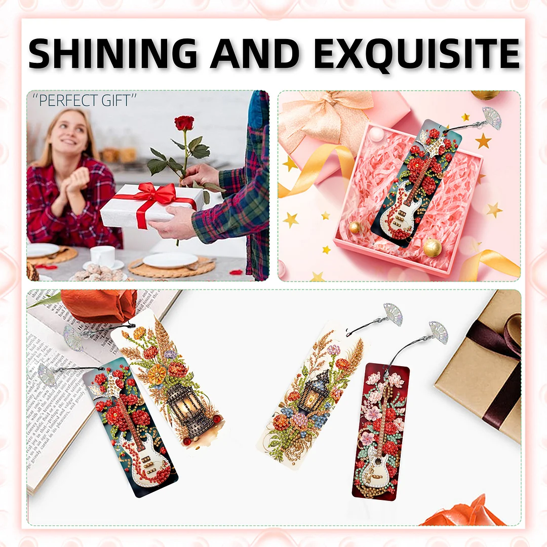 12Pcs Flower Scenery DIY Diamond Painting Bookmarks for Reading Enthusiasts