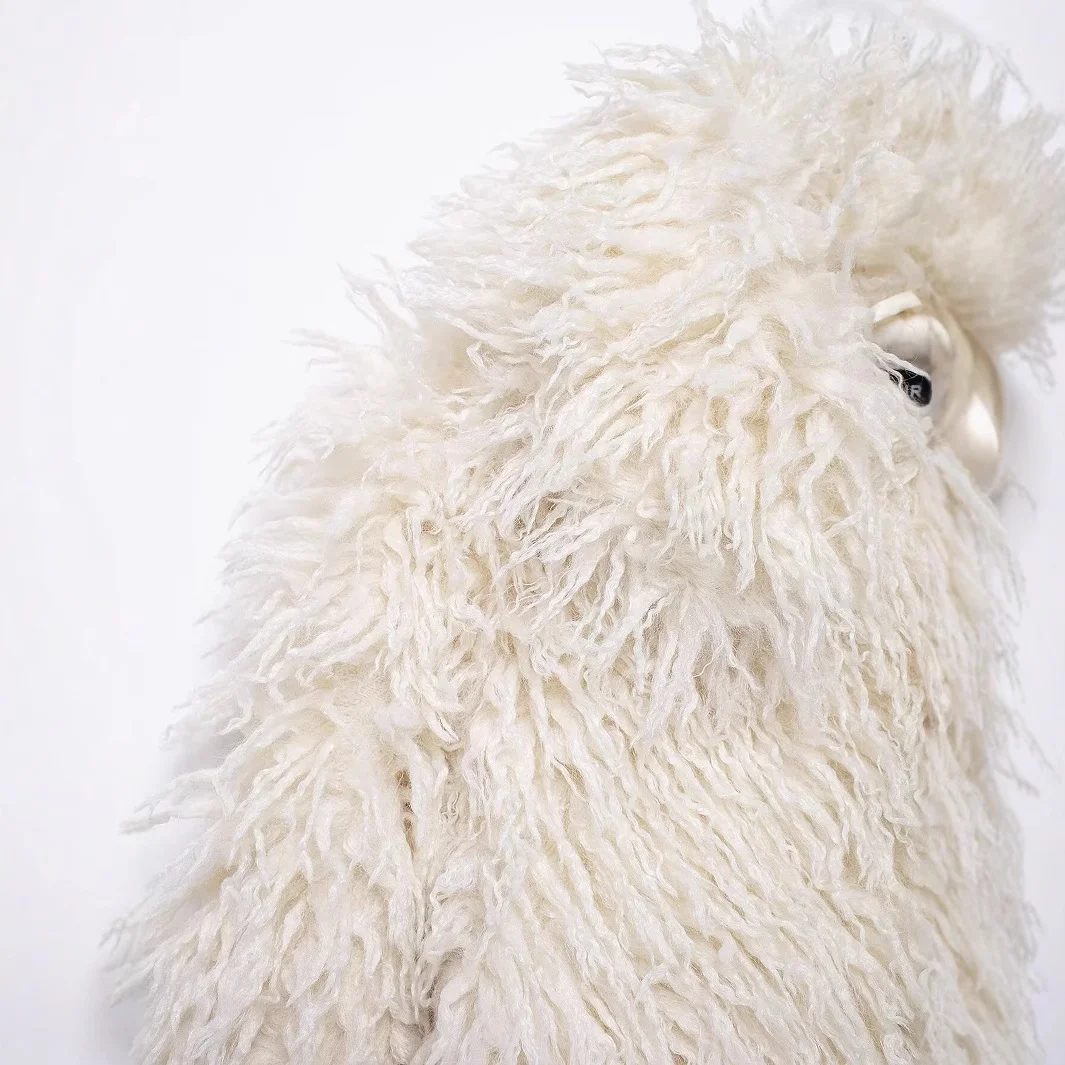 Nigikala Nigikala Winter New Temperament Simple Collar Long-Sleeved Artificial Fur Warm Coat Woman