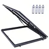 [US Local Warehouse] Roof Hatch Skylight Roof Caps Aluminum Frame Galvanized Sheet 80x80cm with Switch Type Handle Loft Ventilation Roof Access Hatch Cover Plate Rooftop Hatch Cover Plate for Wellhead Lid/Cellar Cover