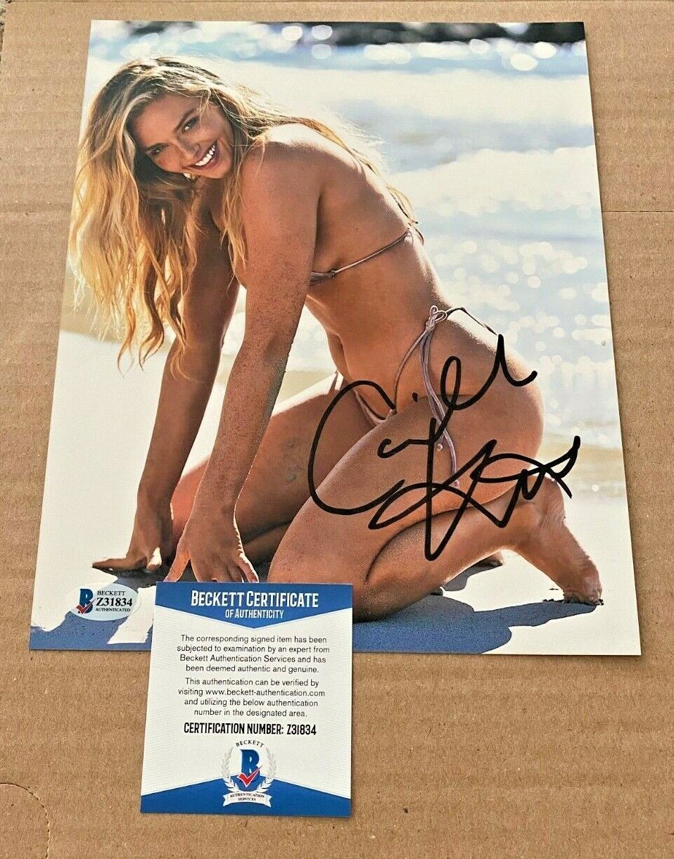 CAMILLE KOSTEK SIGNED S.I. SWIMSUIT COVER GIRL 8X10 Photo Poster painting BECKETT CERTIFIED #7