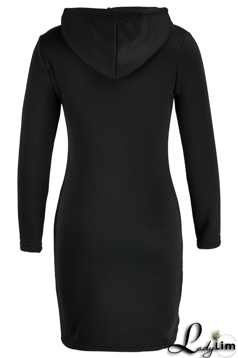 Red Fashion Casual Solid Patchwork Hooded Collar Long Sleeve Dresses