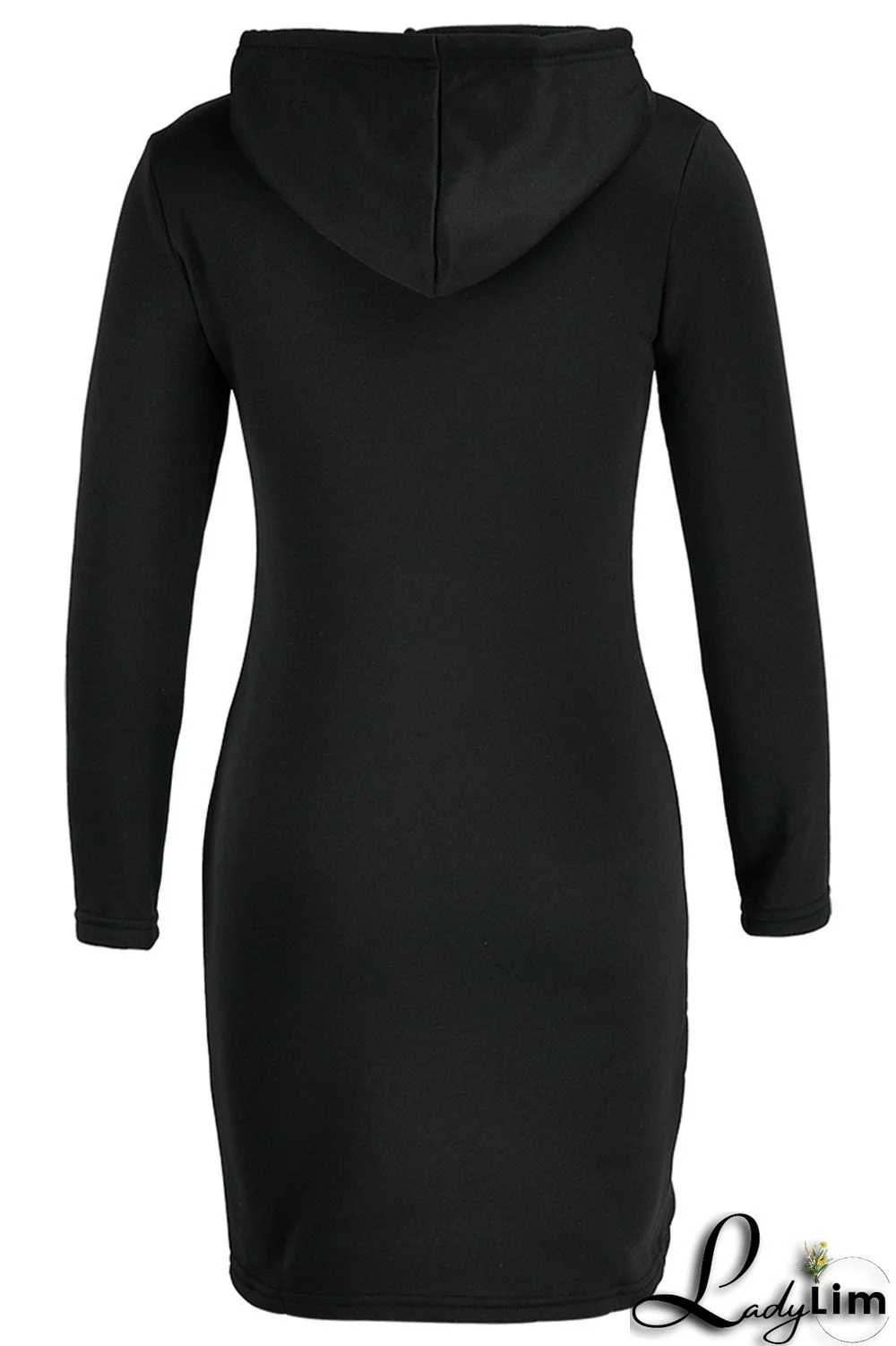 Red Fashion Casual Solid Patchwork Hooded Collar Long Sleeve Dresses