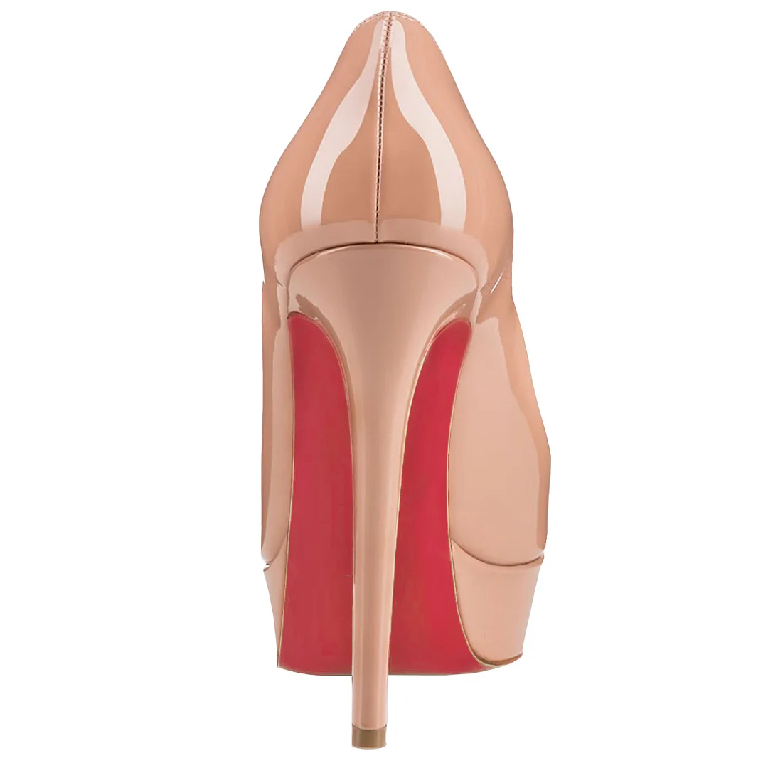 135mm Sky High Red Bottom Platform Pumps Patent Shoes-MERUMOTE