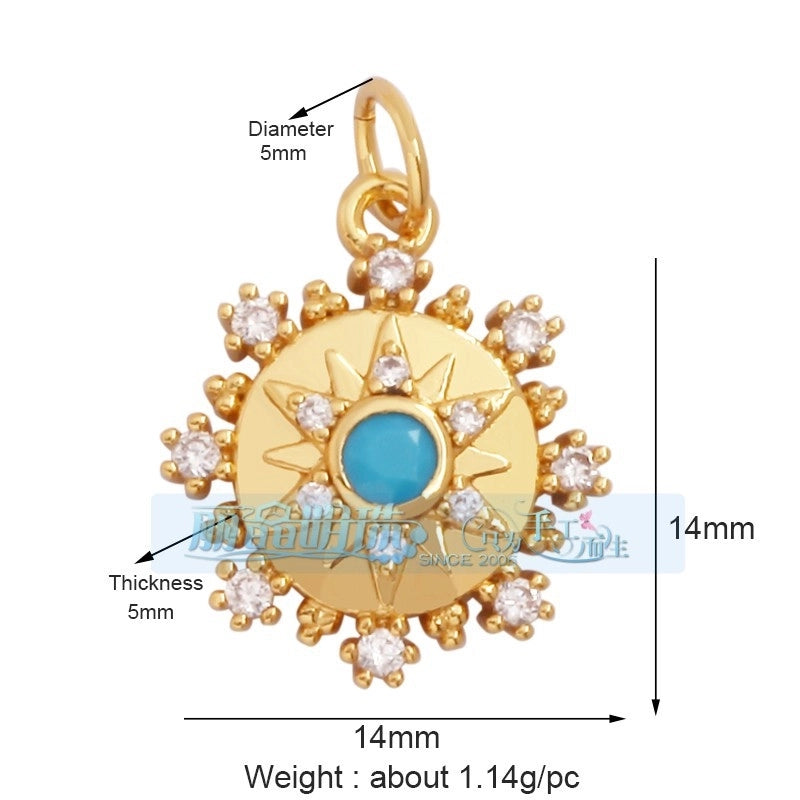 1 Piece Copper Zircon Devil’s Eye Pendant Jewelry Accessories
