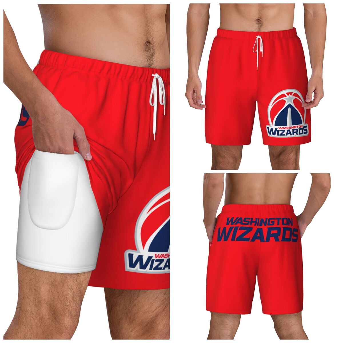 Washington Wizards Men's Swim Trunks with Compression Liner