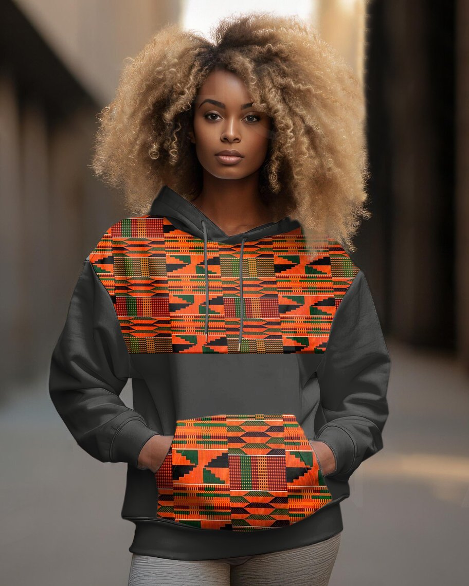 Ankara African Classic Print Long Sleeve Hoodie