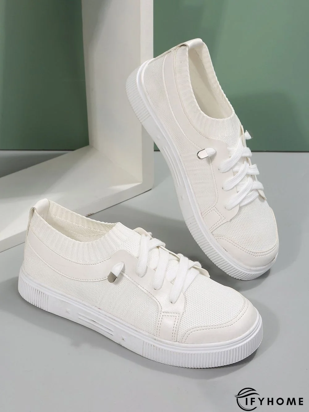 Women's Plain Color Split Joint lip On Fly Woven Shoes | IFYHOME