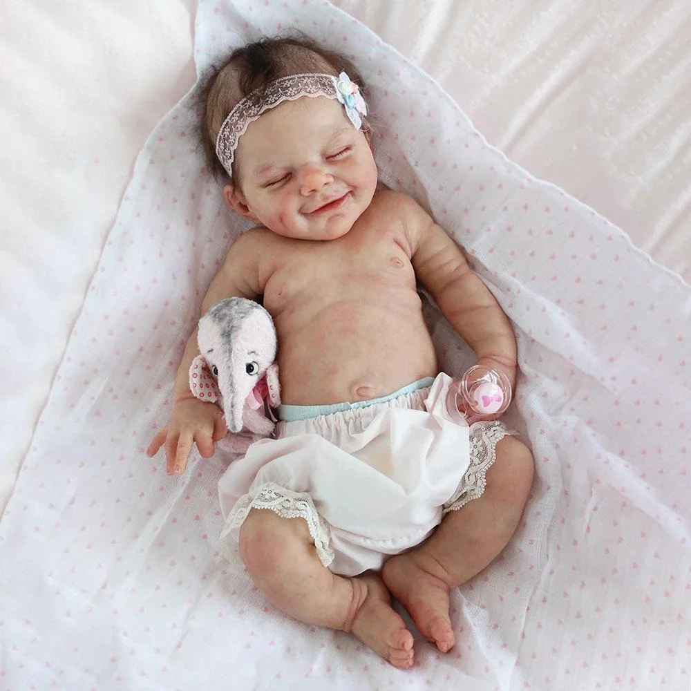 20 inches Truly Reborn Silicone Look Real Sleeping Girl Newborn Baby Doll Amiyah with "Heartbeat" and Coos -Creativegiftss® - [product_tag] RSAJ-Creativegiftss®