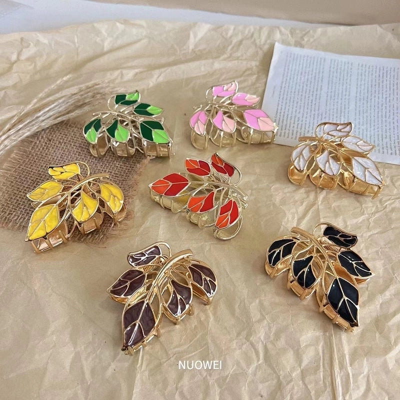 Women’s Minimalist Color Block Alloy Printing Hair Claws