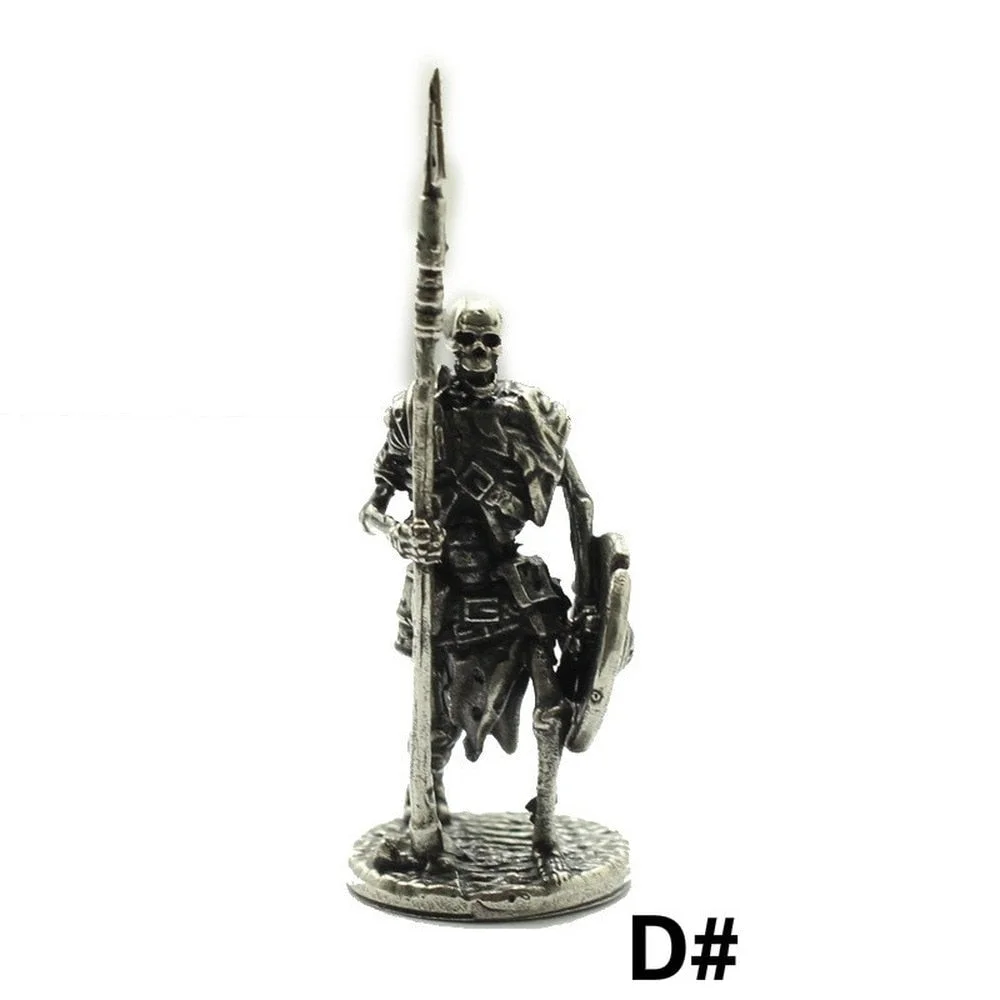 Copper Skeleton Legion Figurines Miniature Decoration Retro Metal Skull Soldier Army Model Statue Desk Toy Ornament