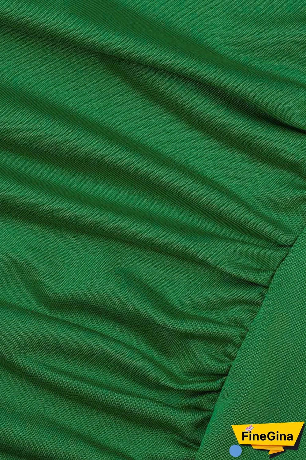 Green Casual Solid Patchwork Fold Asymmetrical O Neck Straight Dresses