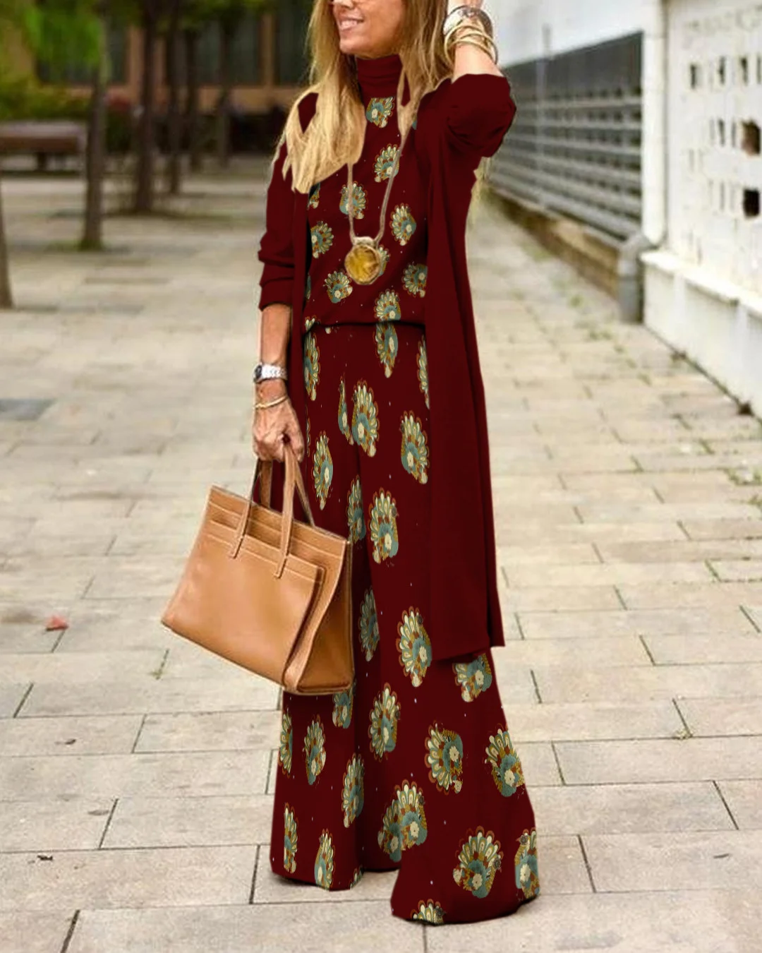 Herringbone Sweater Three-Piece Suit b8eb