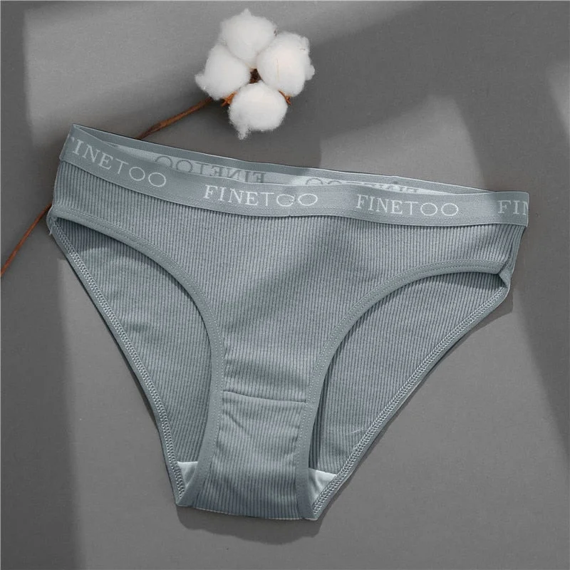 FINETOO Women Cotton Underwear Pantys Lingerie Letter Underpants Ladies 9 Solid Colors M-XXL Woman Sexy Panties Briefs Girls