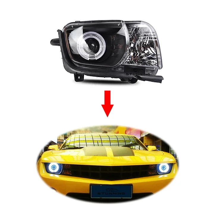 LED angel eye headlamp headlight assembly for Chevrolet camaro HID xenon head light head lamp 2005-2012 ITN Auto