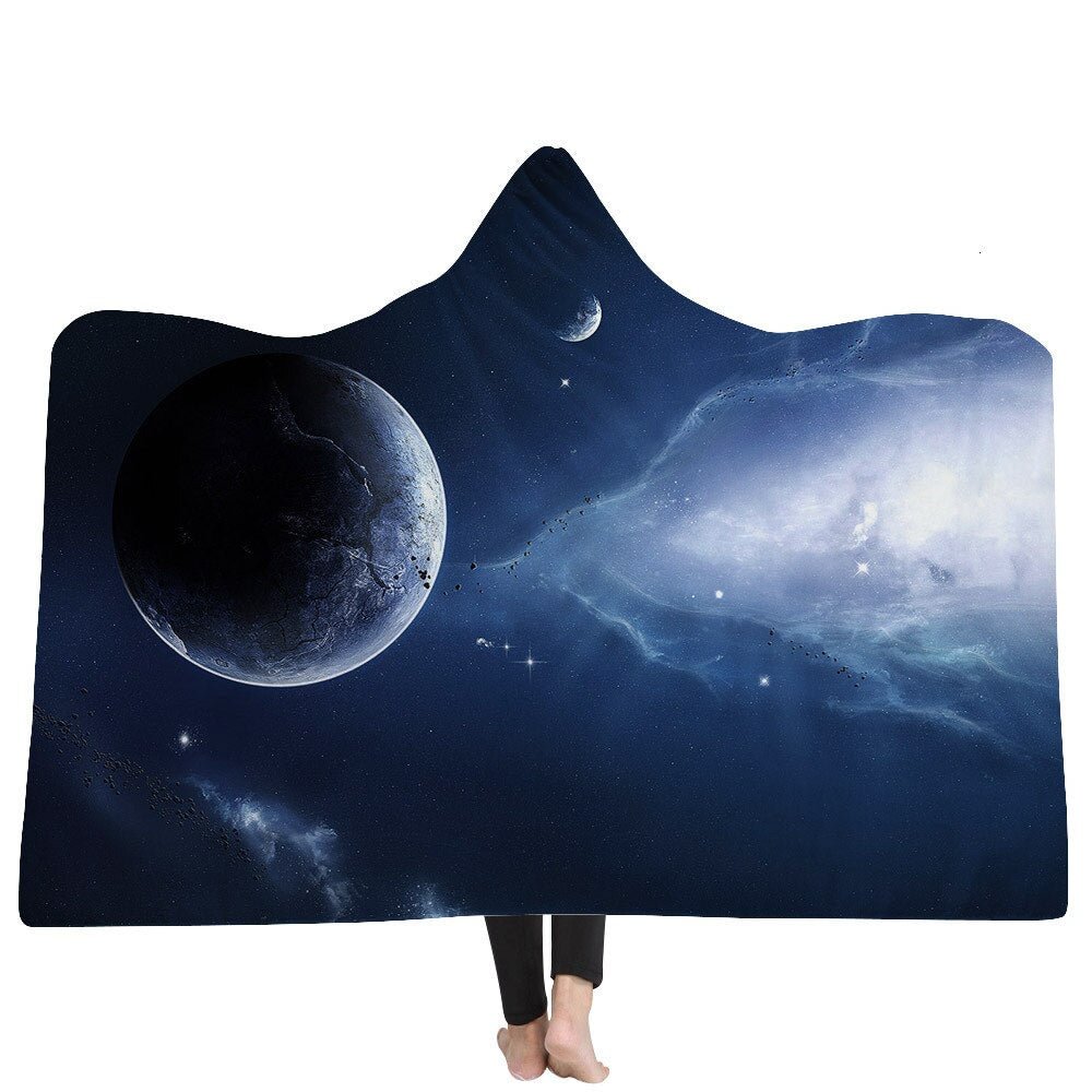 Hooded Blanket 3D Printed Planet For Adults Kids Sherpa Fleece Plush Blanket Microfiber Throw Blanket For Home Sofa DropShipping