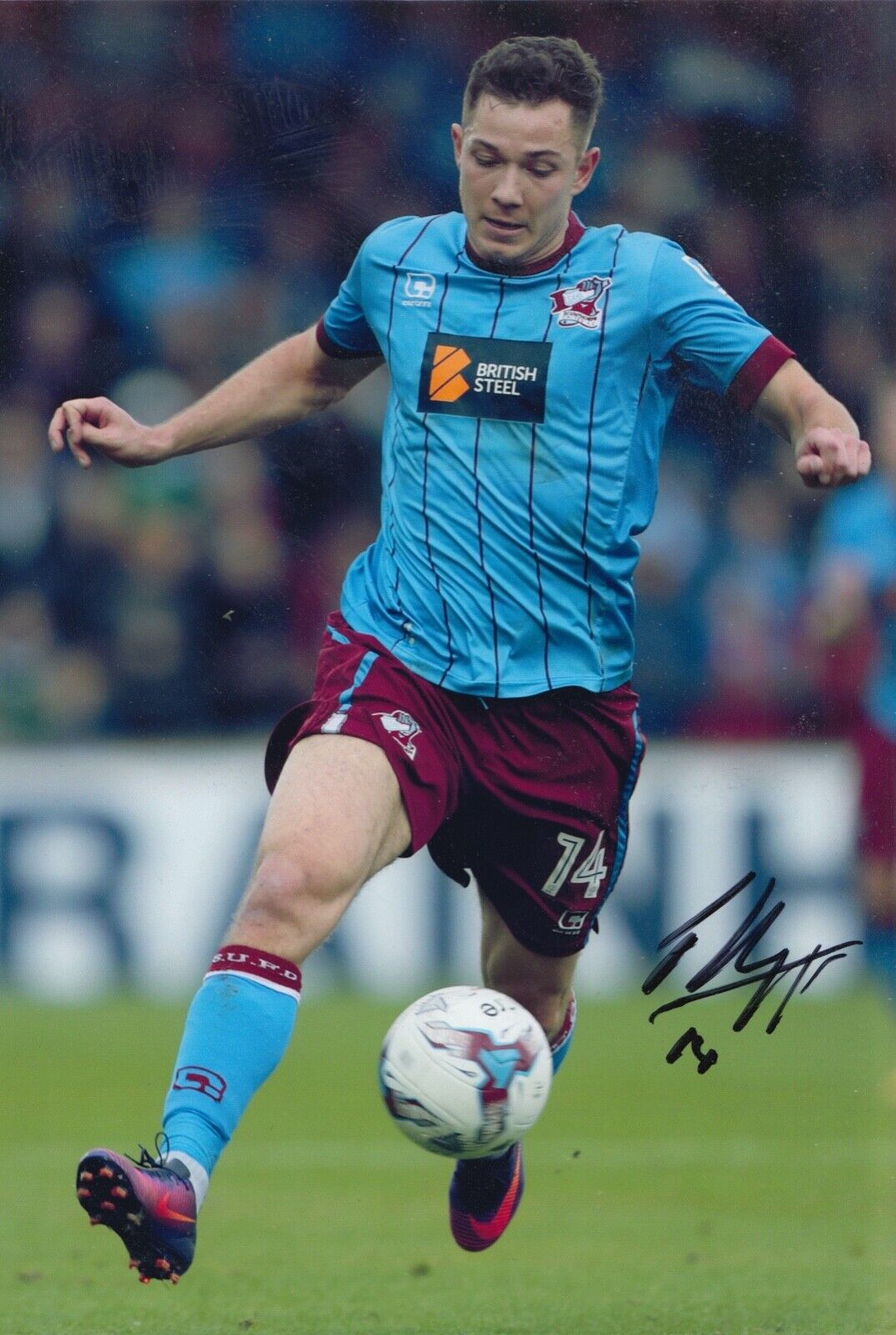 Tom Hopper Hand Signed 12x8 Photo Poster painting - Football Autograph - Scunthorpe United.