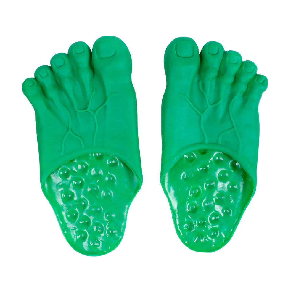 Qengg Funny Toe Slippers Trick Simulation Big Feet Shoes Women Men Bare Feet Barefoot Fairy Spoof Hulk Five-fingered Shoes