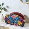 (US Local)DIY Gem Butterfly Design Wooden Diamond Painting Makeup Brush Storage Box Kit