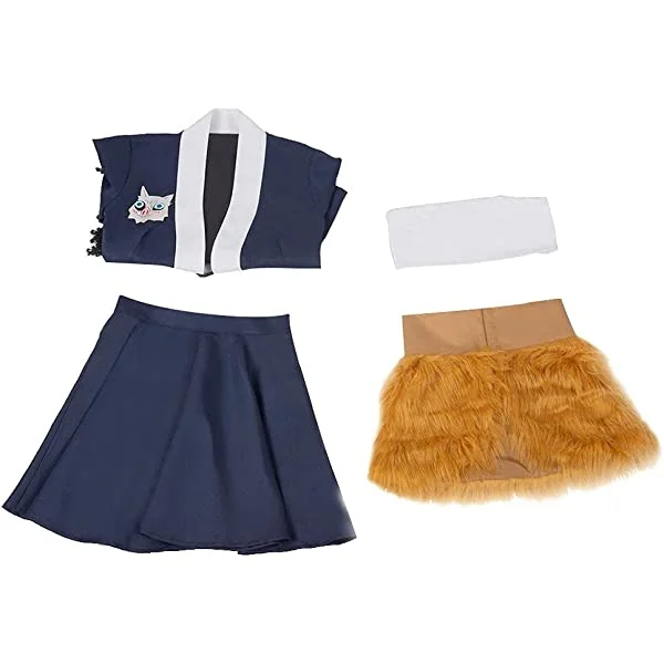 Hashibira Inosuke Cosplay Costume Japanese Anime Lolita Kimono Maid Cosplay Uniform Dress Outfit Adult
