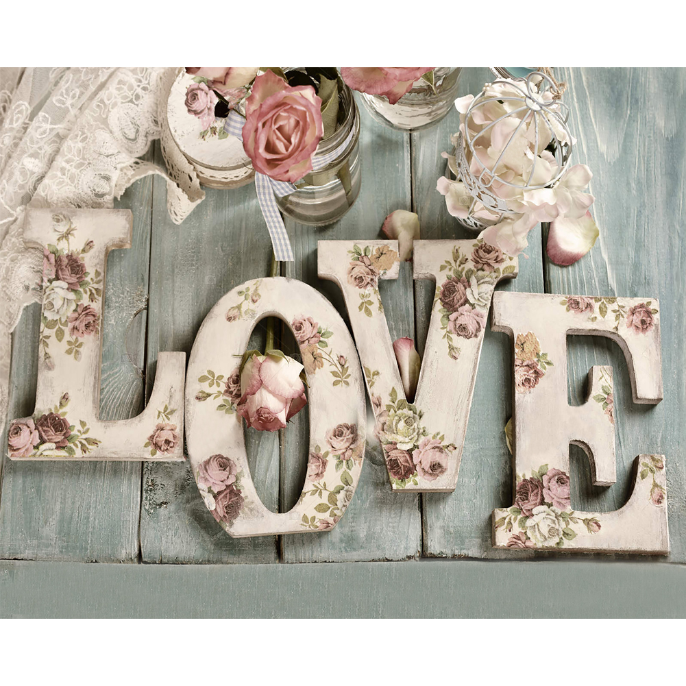 

30*40CM - Round Drill Diamond Painting - LOVE, 501 Original