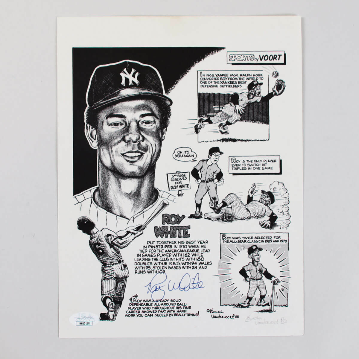 Roy White Signed Photo Poster painting 8x10 Yankees - COA JSA
