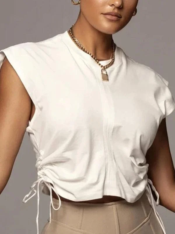 Short sleeve top with ruched style