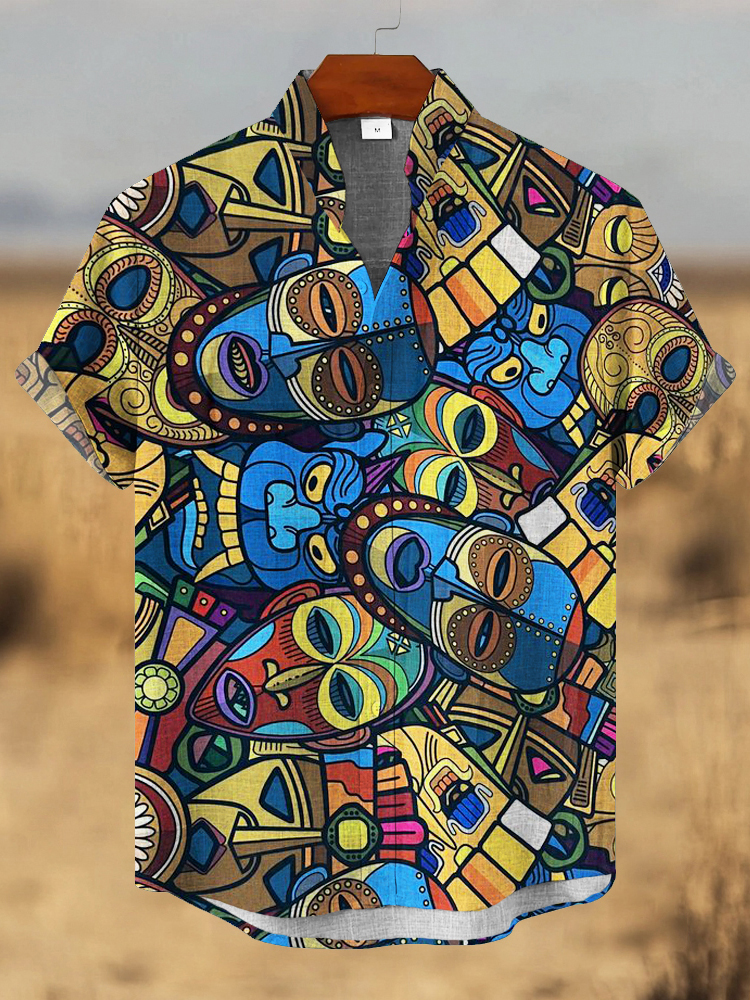 Polynesian Tiki Art Men's Hawaiian Shirt