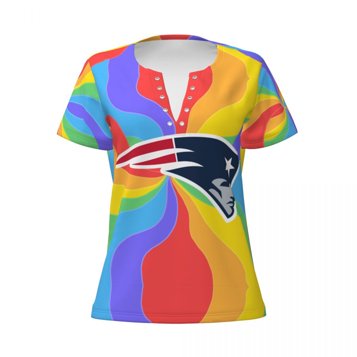 New England Patriots Pride Women's Deep V Neck Tee Shirts