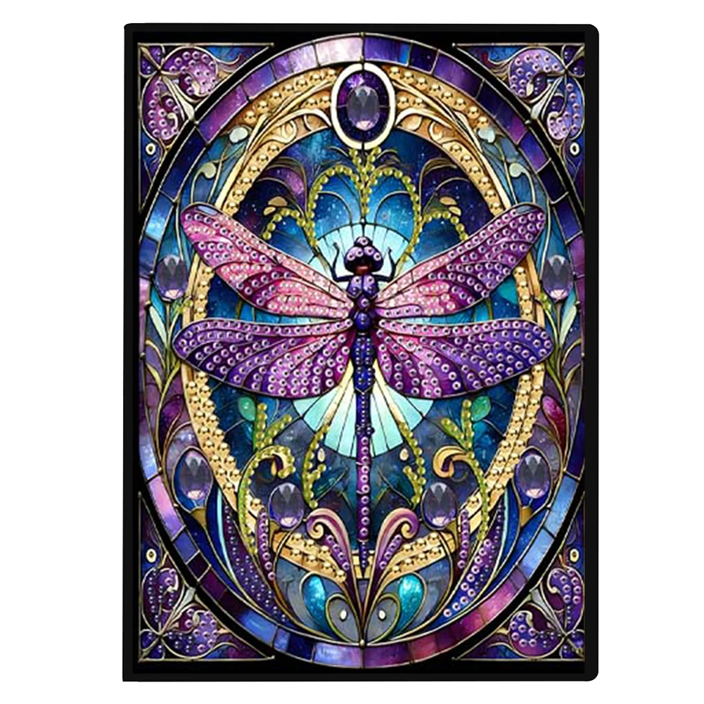Dragonfly 5D DIY Diamond Art Painting Notebook Kit (50 Pages A5 No Lines) Rhinestone Art Painting Notebook Kit for Adults Beginners Holiday Birthday Gift