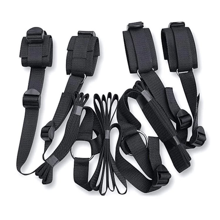 pornhint Pornhint Black Bondage Bed 4 Corner Restraint Kit Bondage