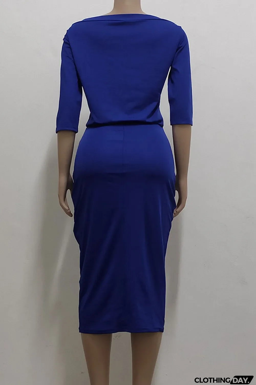 Black Casual Solid Split Joint Off the Shoulder One Step Skirt Dresses