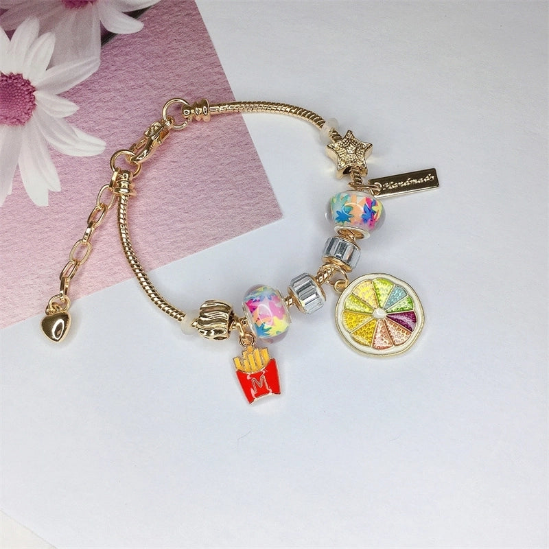 Cute Minimalist Dolphin Heart Shape Flower Stainless Steel Alloy Resin Rhinestones Bangle In Bulk