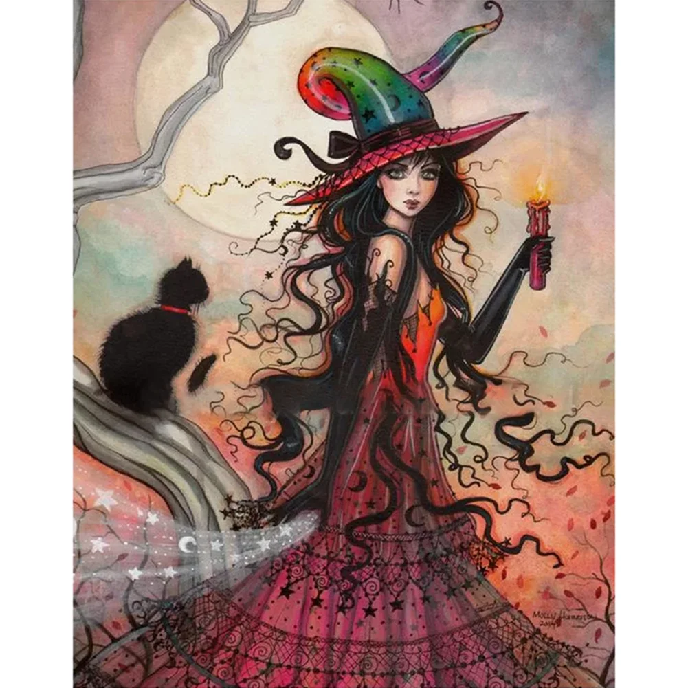 (DF4160) 5D DIY Full Drill Diamond Painting Cross Stitch Embroidery (Halloween05) 30x40cm